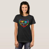 T-shirt Autism Awareness Heart 100th Day of School Teache (Devant entier)