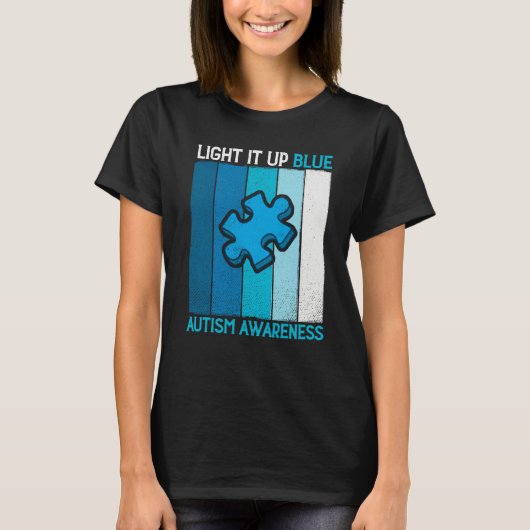 T-shirt Autism Awareness  Light It Up Blue Autism Awarenes (Devant)