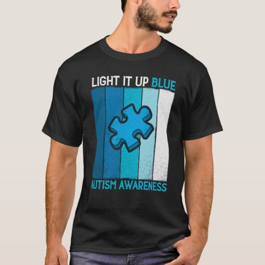 T-shirt Autism Awareness Light It Up Blue Autism Awarenes (Devant)