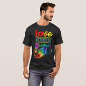 T-shirt Autism Awareness Love Feather Rainbow Puzzle Infin (Devant entier)