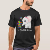 T-shirt Autism Awareness Love Needs No Words Elephant Supp (Devant)