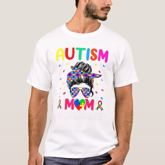 T-shirt Autism Awareness Mom Life (Devant)