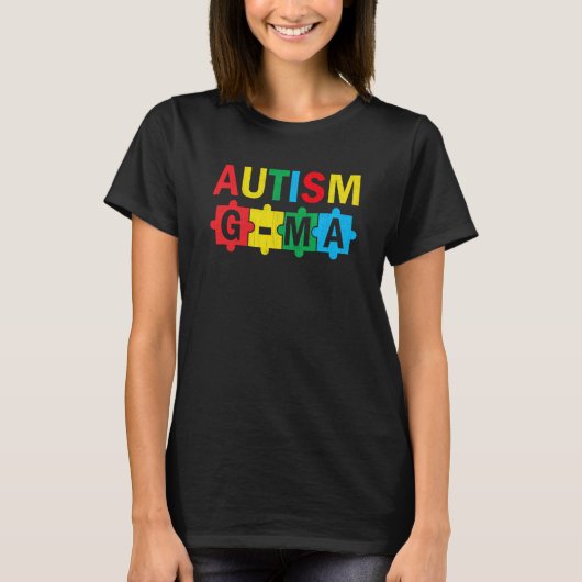 T-shirt Autism Awareness Puzzle Ribbon Proud Autism G Ma (Devant)