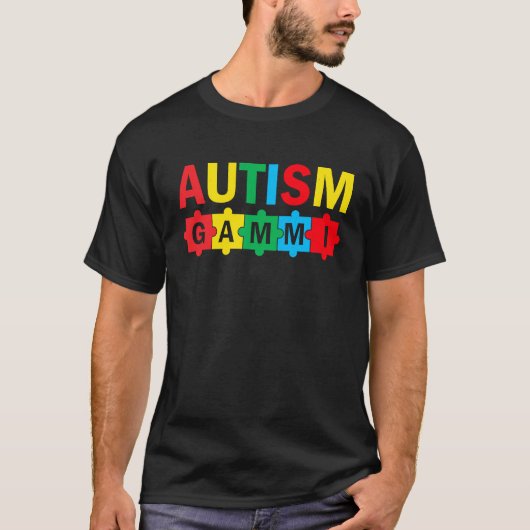 T-shirt Autism Awareness Puzzle Ribbon Proud Autism Gammi (Devant)