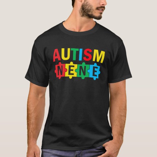 T-shirt Autism Awareness Puzzle Ribbon Proud Autism Nene (Devant)