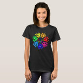 T-shirt Autism Awareness Sign Language Hand Puzzle Support (Devant entier)