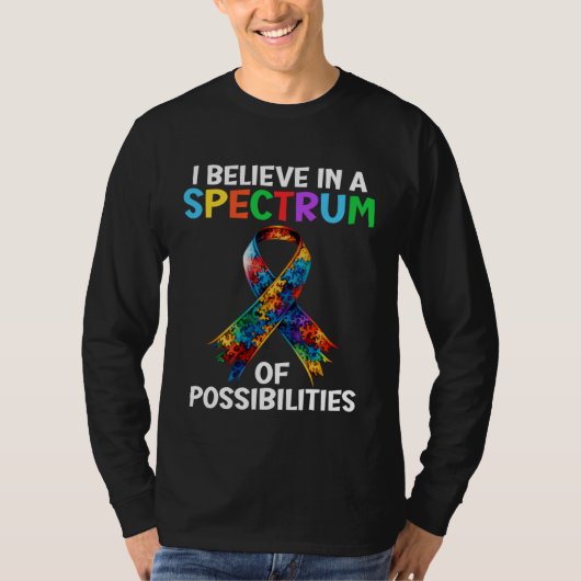 T-shirt Autism Awareness Spectrum of Possibilities Autisti (Devant)