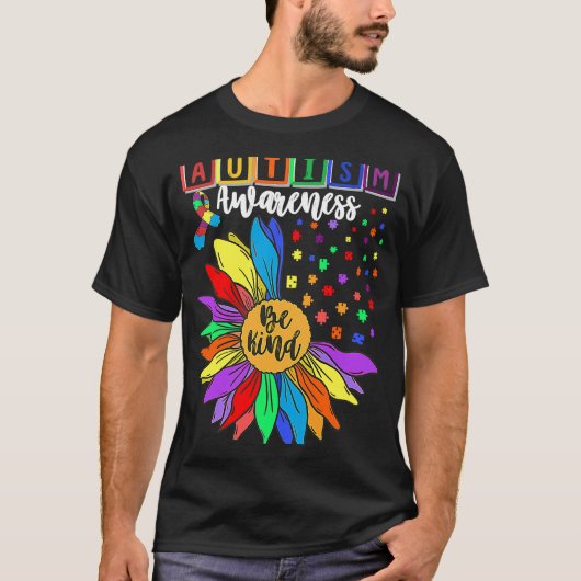 T-shirt Autism Awareness Sunflower Choose Kindness Autism  (Devant)