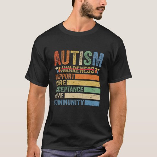 T-shirt Autism Awareness Support Care Acceptance for women (Devant)