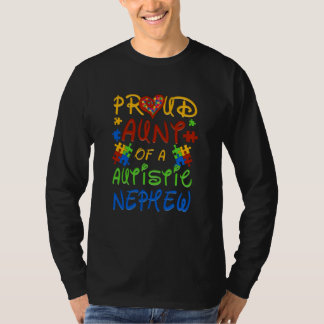 T-shirt Autism Awareness Wear Proud Aunt Of Nephew Men Wom