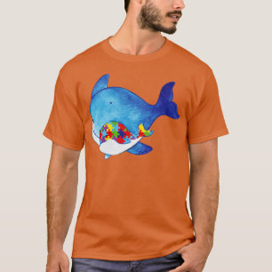 T-shirt Autism Baby Whale Dad Mom Puzzle Autism Awareness