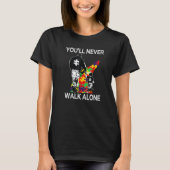 T-shirt Autism Dad Support Alone Puzzle You'll Never Walk (Devant)
