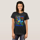 T-shirt Autism Daddy Journey Quote Autism Awareness Dinosa (Devant entier)