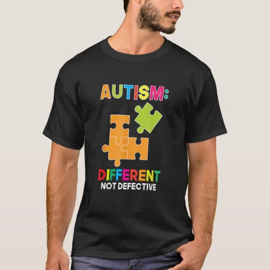 T-shirt Autism Different Not Defective Spectrum Support Ac (Devant)