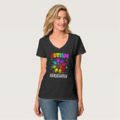 T-shirt Autism Firefighter Puzzle Sensibilisation sur l'au (Devant entier)