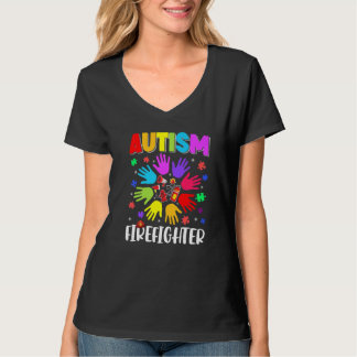 T-shirt Autism Firefighter Puzzle Sensibilisation sur l'au