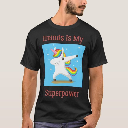 T-shirt Autism Freinds Est Ma Superpuissance Dabbing Unico (Devant)