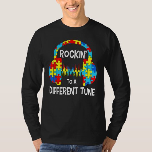 T-shirt Autism Game  Rocking To A Different Tune For Gamer (Devant)