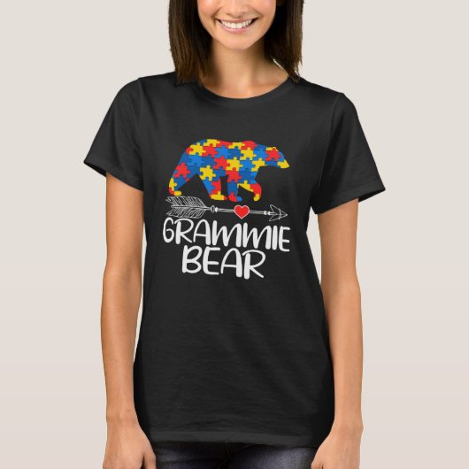 T-shirt Autism Grammie Bear Autistic Support Autism Awaren (Devant)