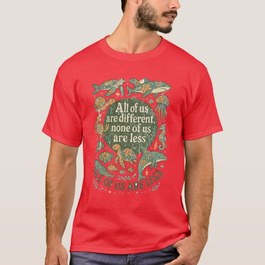 T-shirt Autism Inclusion All of Us Are Different Neurodive (Devant)