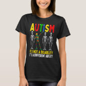 T-shirt Autism It's A Different Ability Dabbing Skeleton (Devant)
