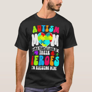 T-shirt Autism Maman Super Coeur Puzzle Sensibilisation su
