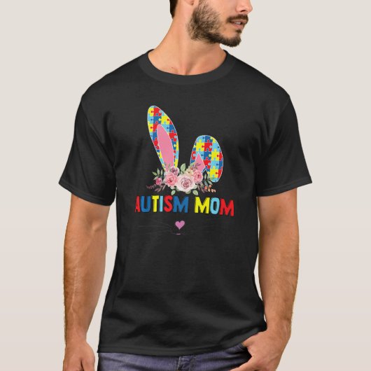 T-shirt Autism Mom Bunny Easter apparel Puzzle Piece appar (Devant)