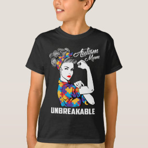 T-shirt Autism Mom Unbreakable Sensibilisation sur l'autis