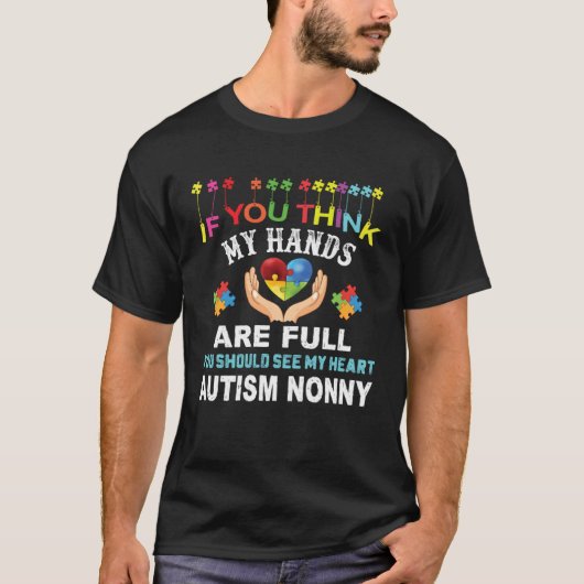 T-shirt Autism Nonny  Autism Awareness Puzzle Piece Kindne (Devant)