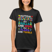 T-shirt Autism Rocks And Rolls  Autism Awareness Month (Devant)