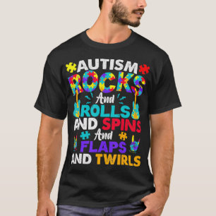 T-shirt Autism Rocks And Rolls Funny Autism Awareness Mont