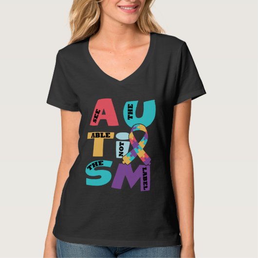 T-shirt Autism See The Able Not The Label Mother s Day (Devant)
