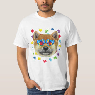 T-shirt Autism Shiba Inu Puzzle de chien Sungl