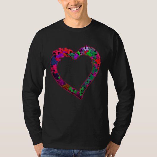 T-shirt Autism solidarity autistic awareness puzzle heart (Devant)