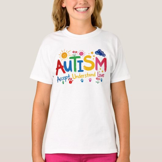 T-shirt Autisme Accepter Comprendre Aimer (Devant)