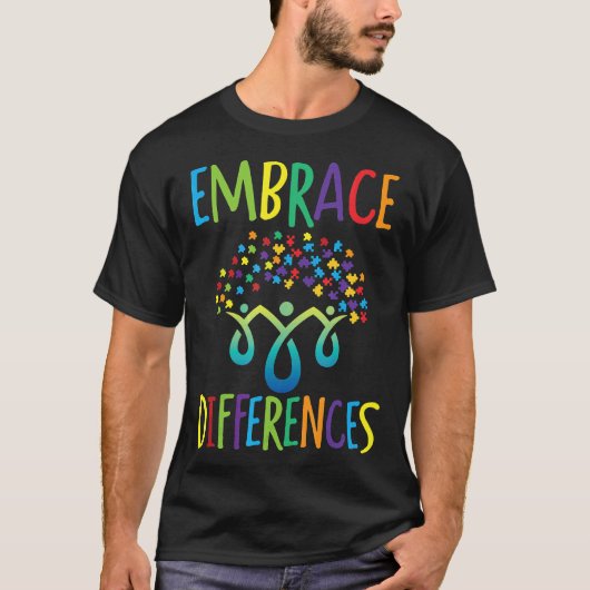 T-shirt Autisme- Accepter les différences Sensibilisation (Devant)