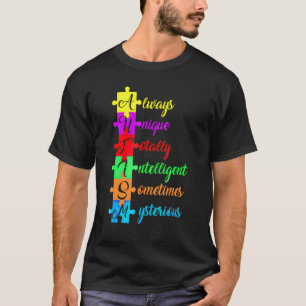 T-shirt Autisme Acronyme Et Pièce De Puzzle  Amusement Sen