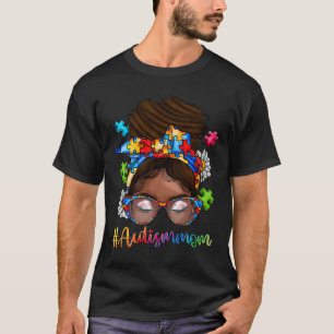 T-shirt Autisme Afro Maman Curly Cheveux Autisme Afro-Amér