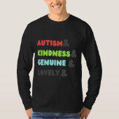 T-shirt Autisme& Kindness& Genuine& Lovely Autism (Devant)