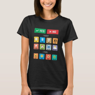 T-shirt Autisme anglais AAC PECS Pointing Communication 01