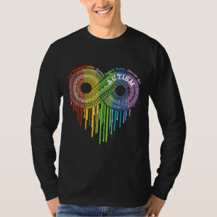 T-shirt Autisme Arc-en-ciel Symbole d'infini Sensibilisati
