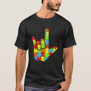 T-shirt Autisme Asl Amour Langue Des Signes Autisme Sensib
