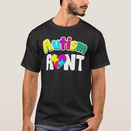 T-shirt Autisme Aun Sensibilisation Puzzle Pièces Couleurs (Devant)