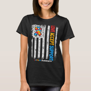 T-shirt Autisme Autiste Amour Accepter Soutien Autisme Con