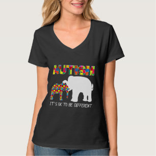 T-shirt Autisme Awearness Il Est Ok D'Être Différents Mis