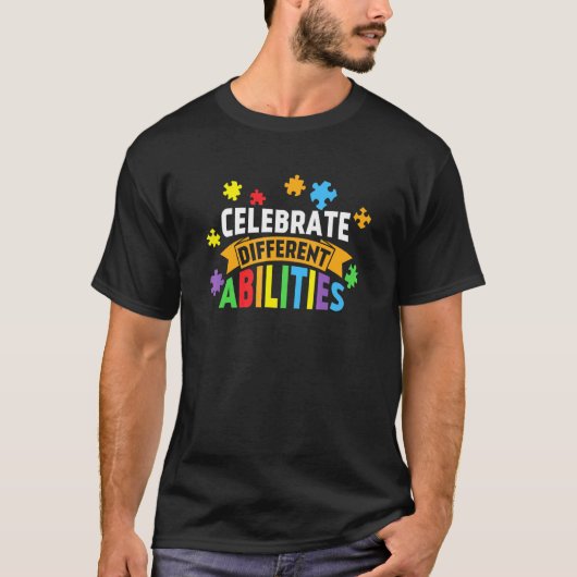T-shirt Autisme Célébrer les Différences Neurodiversité Ar (Devant)