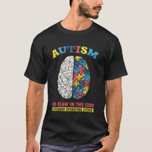 T-shirt Autisme Cerveau Différents Système D'Exploitation