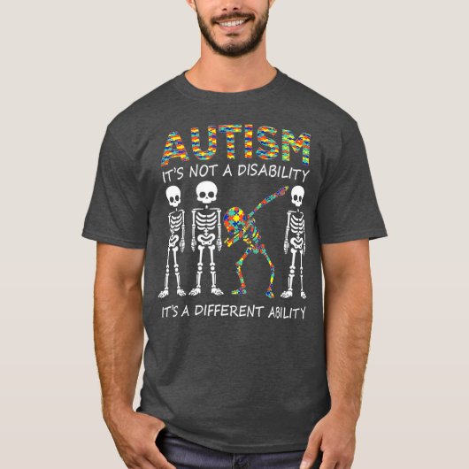 T-shirt Autisme c'est une autre capacité Drôle Dabbing (Devant)