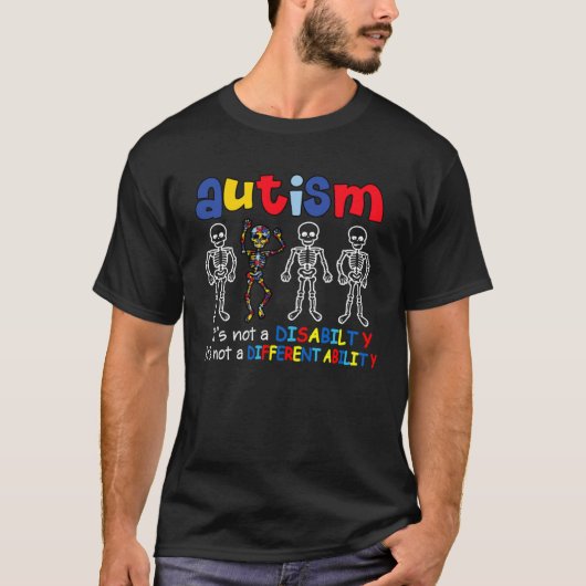 T-shirt Autisme c'est une capacité différente Dabbing Dans (Devant)
