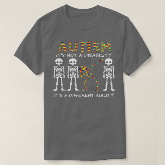T-shirt Autisme C'est une capacité différente, Drôle Squel (Design devant)